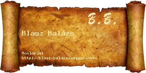 Blasz Balázs névjegykártya